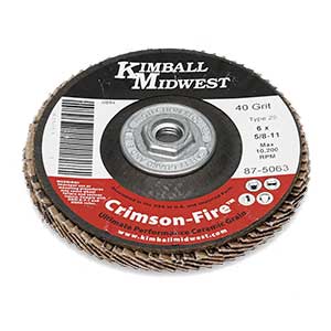 X Grit Type Crimson Fire Flap Disc Bulk Kimball