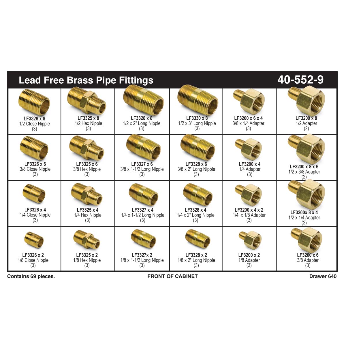 Lead-Free Brass Adapters & Nipples Assortment - Kimball Midwest
