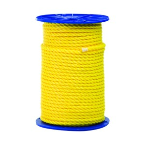 3/8" Yellow Twisted Polypropylene Rope