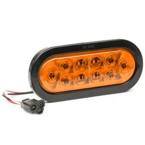 2" x 6" Amber LED Lamp - Black Grommet Kit