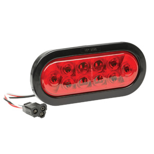 2" x 6" Red LED Lamp - Black Grommet Kit