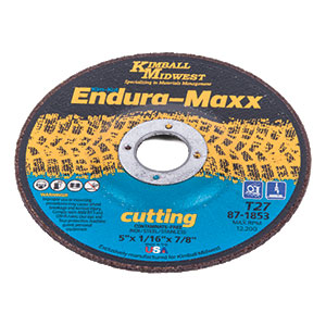 5" x 1/16" x 7/8" Type 27 Kim-Kut™ Endura-Maxx™ Cut-Off Wheel