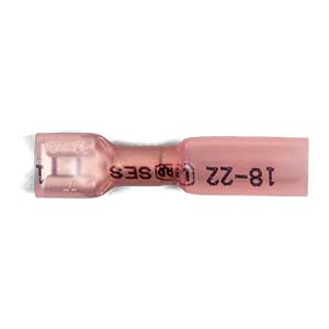 22 - 18 AWG Red Polyolefin Fully Insulated Ultra-Link Crimp & Solder Female (1/4" Tab) Quick Slide Terminal