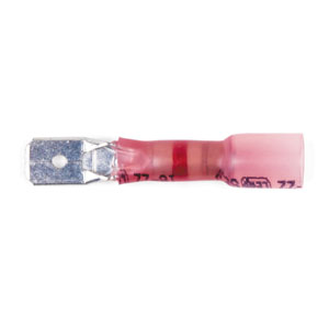 22 - 18 AWG Red Polyolefin Insulated Ultra-Link Crimp & Solder Male Long Neck (1/4" Tab) Quick Slide Terminal