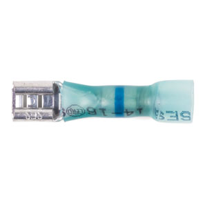 16 - 14 AWG Blue Polyolefin Insulated Ultra-Link Crimp & Solder Female Long Neck (1/4" Tab) Quick Slide Terminal