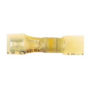 12 - 10 AWG Yellow Polyolefin Fully Insulated Ultra-Link Crimp & Solder (1/4" Tab)  Female Long Neck Quick Slide Terminal