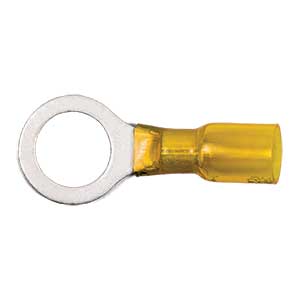 12 - 10 AWG Yellow Pro-Tech™ Nytrex Fully Insulated Heat Shrink (7/16" - 1/2") Ring Terminal