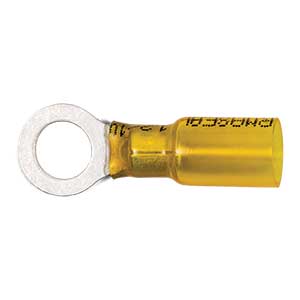 12 - 10 AWG Yellow Pro-Tech™ Nytrex Insulated Heat Shrink (1/4" - 5/16") Ring Terminal