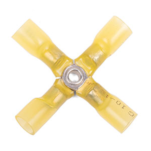 12 - 10 AWG Yellow Polyolefin Insulated Pro-Tech™ Commercial Grade Heat Shrink 4-Way Connector